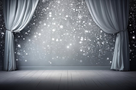 Christmas wallpaper with a silver sparkleの素材