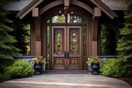 Gorgeous welcoming front door with perfect symmetryの素材