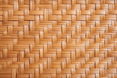 Bamboo wall with Thai pattern Basketry bamboo mat Top viewの素材