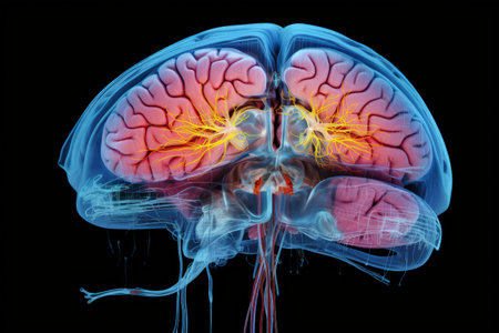 Brain injury as depicted by an MRI scanの素材