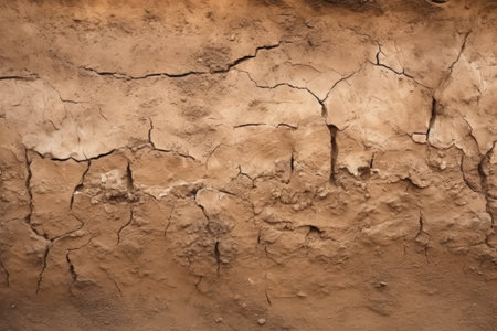 Clay house structure with soft mud texture backgroundの素材