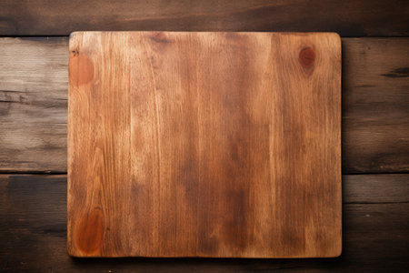 Chopping board on wooden backgroundの素材