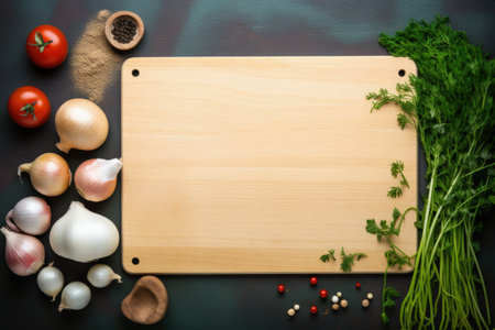 Culinary experience with board tools and ingredientsの素材