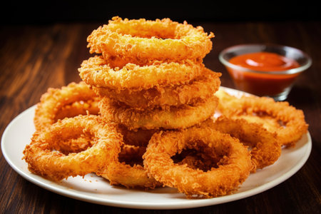 Crunchy fried onion rings made at homeの素材