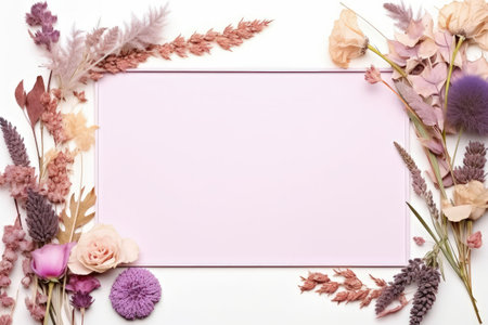 Dried flower frame top viewの素材