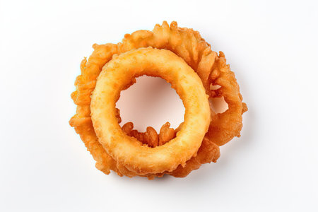 Fried onion or calamari ring separated from aboveの素材