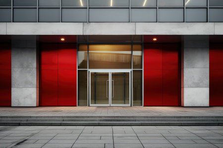 Modern building s exterior with contemporary doorsの素材