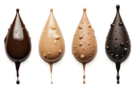 Mud droplets splattered alone on blank background with pathの素材