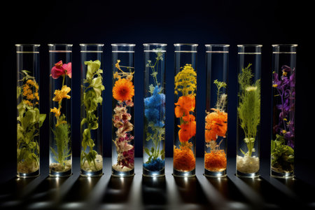 Scientific testing of plants in tubesの素材