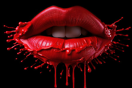 Smudged red lipstickの素材
