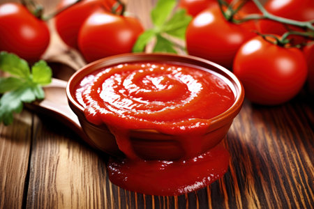 Tomato paste on woodの素材
