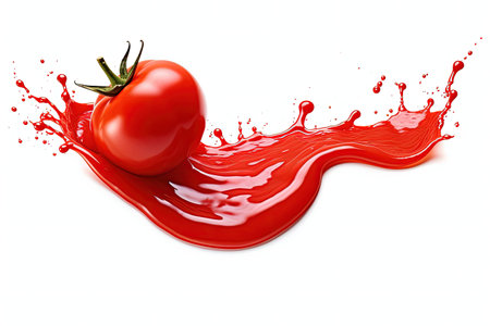 Tomato paste isolated on whiteの素材