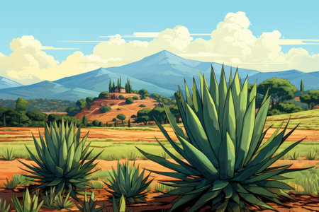 A plant from Mexico Agave or Maguey used for tequila and mezcal productionの素材