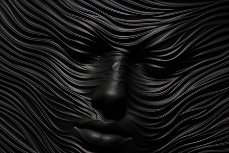 Black magnetic face mask texture backgroundの素材