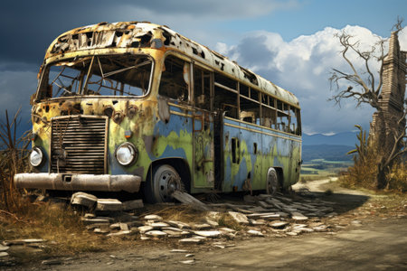 Destroyed sightseeing vehicleの素材