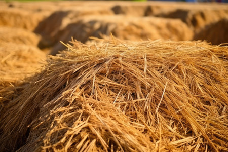 For sale Bundle of hay tied with rope Background haystacks animals dry foodの素材