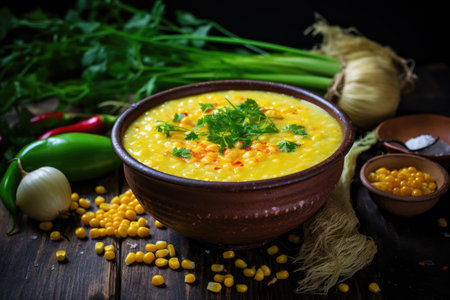 Healthy food style corn soup bowlの素材
