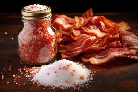 Overuse of salt on eggs and bacon can cause heart and metabolism issuesの素材