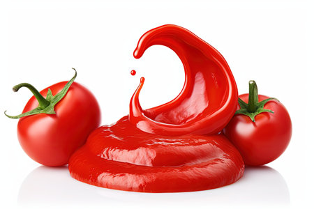Tomato paste isolated on a white backgroundの素材