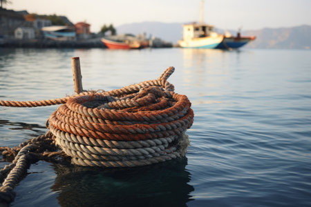 The harbor was secured by a ropeの素材