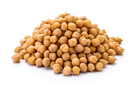 Chickpeas a bunch on whiteの素材