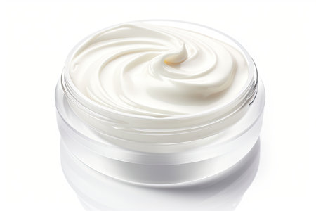 White background with cosmetic creamの素材