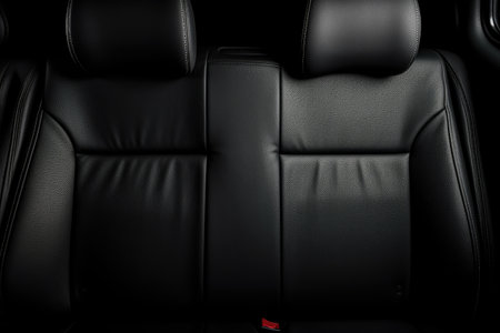 Isolated black leather car seatの素材