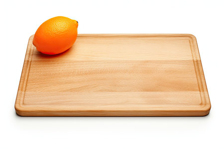 Isolated chopping board on white backgroundの素材