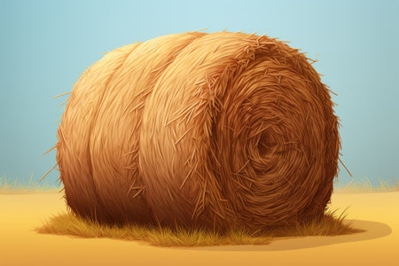 Symbol of farming and harvest time using a haystack a pile of dried grass and straw on an agriculturの素材