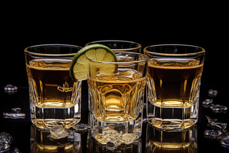 Tequila drinks in small shotsの素材