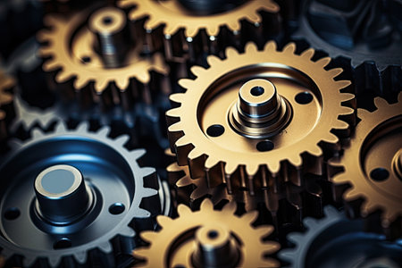 Industrial machine with cogwheel gearsの素材