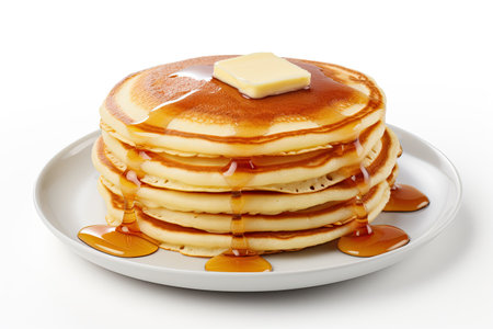 Plain pancake on white backgroundの素材