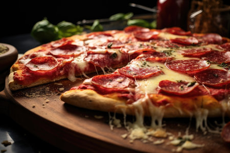 1 slice of salami pizza liftedの素材