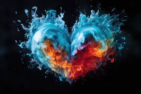 Abstract background of acrylic color ink blot symbolizes isolation and broken heartの素材