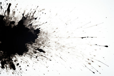 Abstract wet ink blot with motion blur on uneven grain backgroundの素材