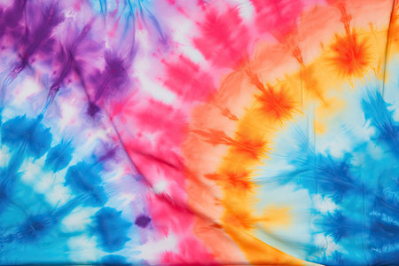 Abstract tie dye design on cotton fabricの素材