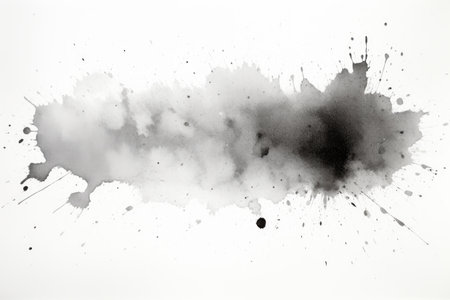 Abstract gray spot on white background resembling ink drop used as illustration texture for designの素材