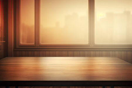 Blurry interior background on tabletopの素材