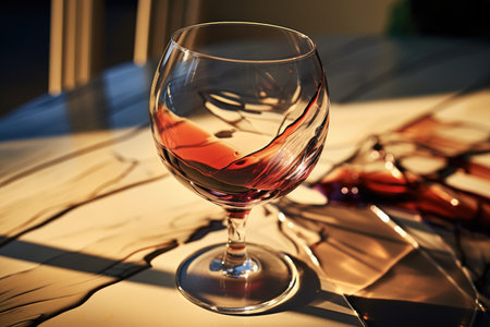 Close up of overturned table with spilled wineの素材