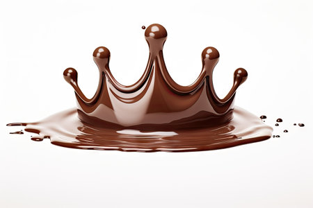 Chosodate crown splashing in a pool with ripples seen from the side Isolated on a white backgroundの素材