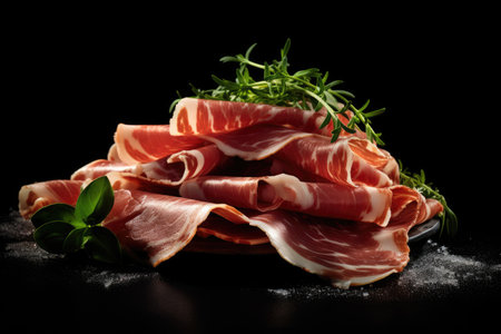 Cold cuts on dark surfaceの素材