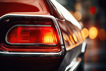 Closeup of rear lights on prestigious modern carsの素材