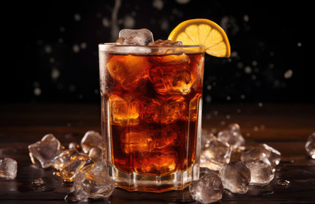 Delicious chilled soda with iceの素材