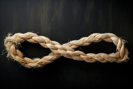 Frayed and snapped rope symbolizes stressful situations such as divorce deadlines failure or tensionの素材