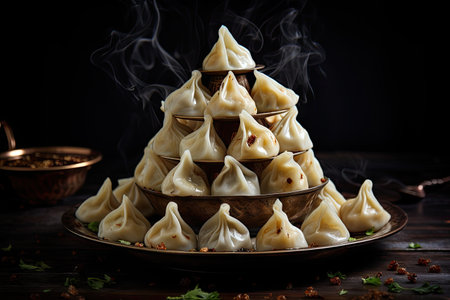 Georgian dumplings called khinkali a dish from Southwest Asia featured in a pyramidの素材