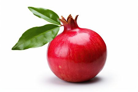 Fresh pomegranate fruit isolated on white with depth of fieldの素材