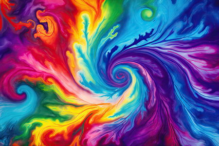 Hippie design with Tie dye colors and swirl patternの素材