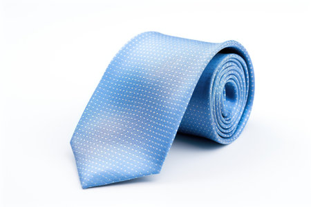 Isolated blue tie on a white backgroundの素材