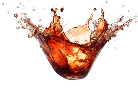 Isolated white background with soda splashingの素材