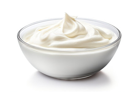Isolated white background sour creamの素材